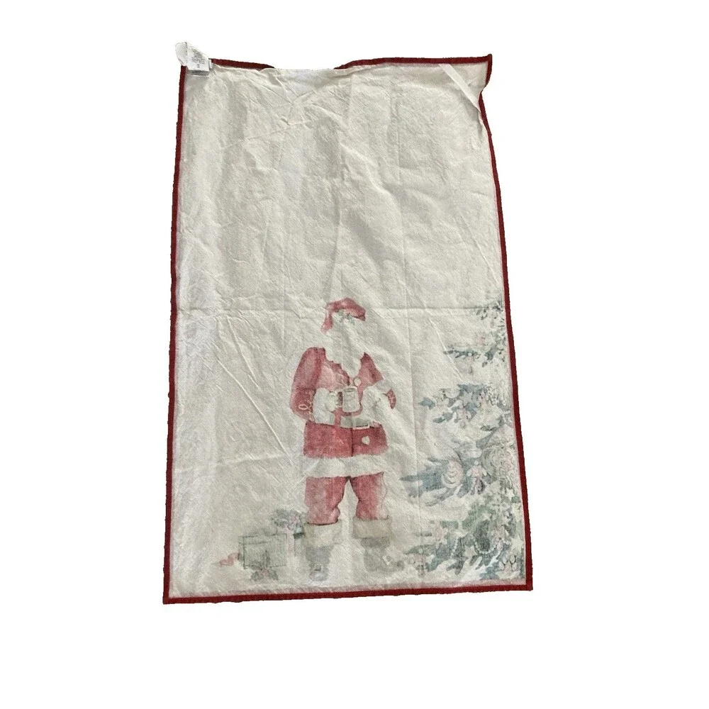 WILLIAMS SONOMA CHRISTMAS SANTA TEA TOWEL COTTON 30